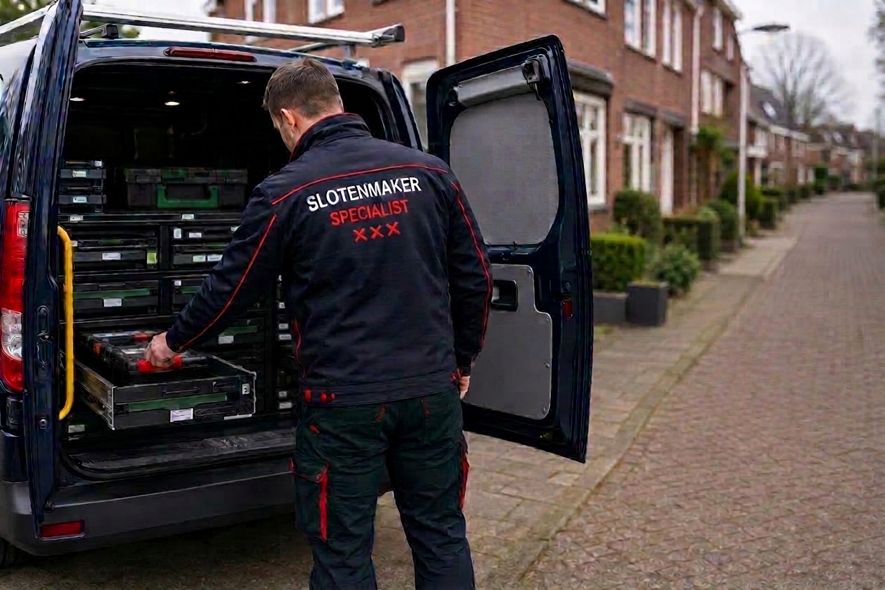 Volledig uitgeruste slotenmaker bus met gereedschap en cilinders